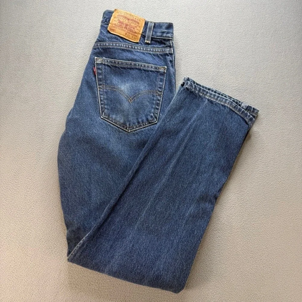 VTG Levi 505 Jeans Mens Straight Leg 33x32 (FIT 31/31) Made in USA Denim Red Tab